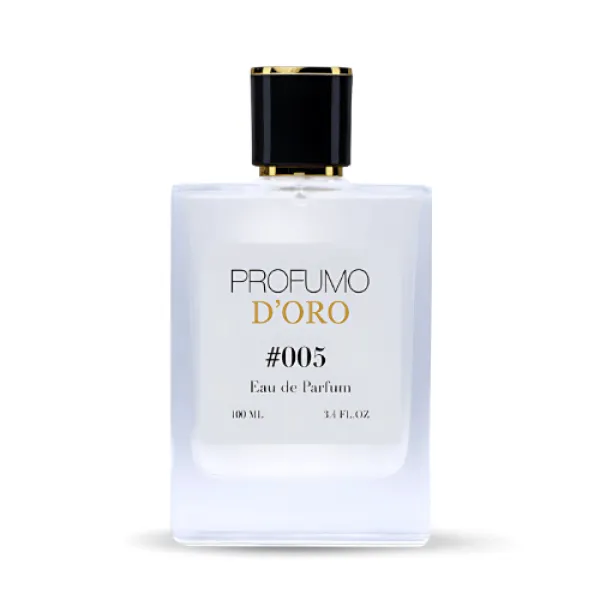 Profumo D’oro #005 – eleganter Herrenflakon, Hauptansicht des sinnlich-würzigen Eau de Parfum
